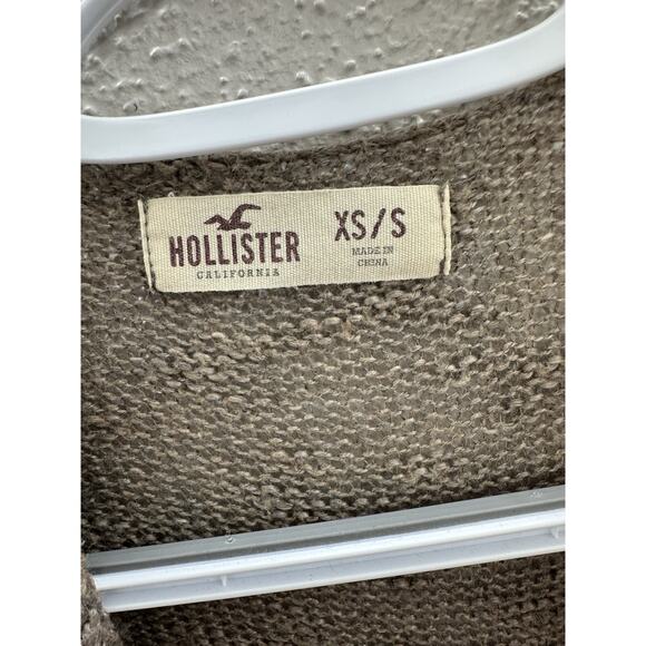 Hollister Womens Cardigan Size XS/S Brown Open Knit Open Front Long Sleeve - Picture 4 of 9